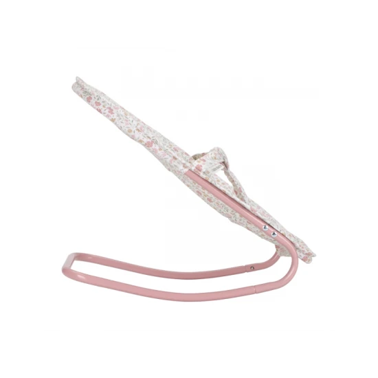 Hojdacie lehátko pre bábiky Little Dutch Soft Flowers s kvetinovým dizajnom, bezpečnostným pásom a mäkkým polstrovaním pre pohodlie bábiky