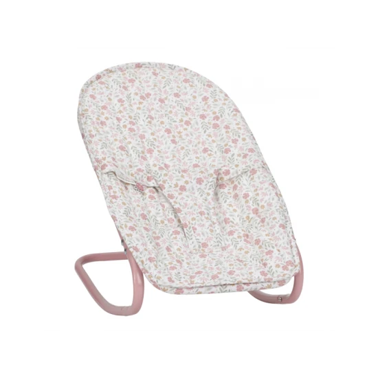 Hojdacie lehátko pre bábiky Little Dutch Soft Flowers s kvetinovým dizajnom, bezpečnostným pásom a mäkkým polstrovaním pre pohodlie bábiky