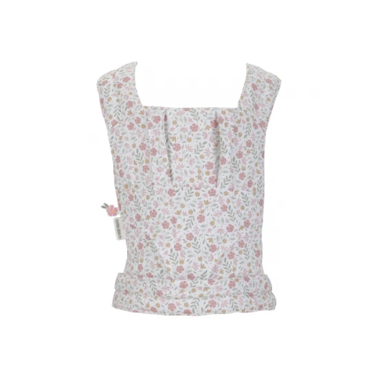 Nosič pre bábiky Little Dutch Soft Flowers s polstrovanými popruhmi a kvetinovým dizajnom, ideálny pre deti, ktoré sa starajú o svoje bábiky.