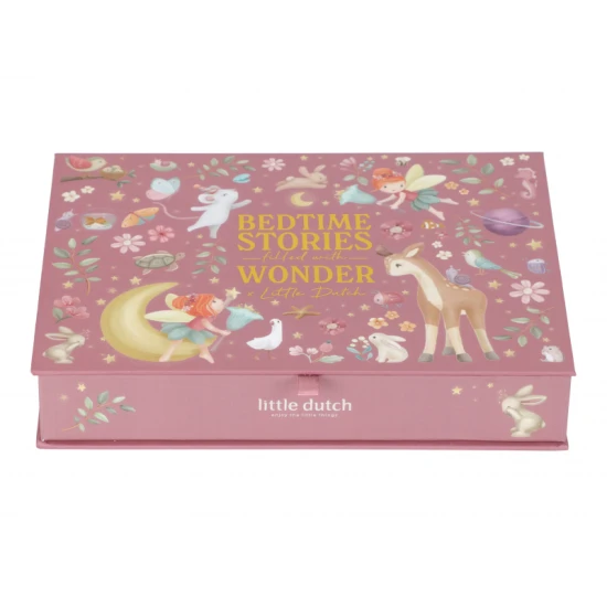 Detský projektor Little Dutch Pink – rozprávkové príbehy na premietanie s 12 kotúčmi a ilustrovanou knižkou