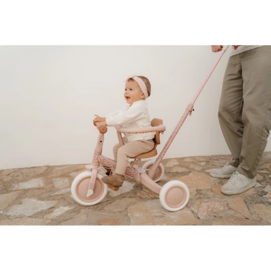 Detská trojkolka 4v1 Little Dutch Pink – multifunkčná, bezpečná a nastaviteľná trojkolka pre deti od 1 do 3 rokov