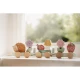 Drevený vláčik ježko Fairy Garden s farebnými kockami
