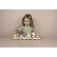 Drevený vláčik ježko Fairy Garden s farebnými kockami