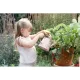 Kovová kanvička na zalievanie Fairy Garden s jemnou potlačou a praktickou rukoväťou