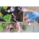 Kovová kanvička na zalievanie Fairy Garden s jemnou potlačou a praktickou rukoväťou