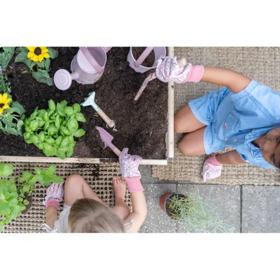 Kovové vedierko Fairy Garden s jemnou potlačou a praktickou rukoväťou