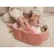Originálna mäkká bábika s príslušenstvom Baby Rosa s prenosným košíkom na spanie.