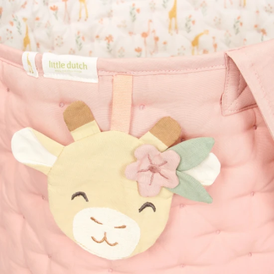 Little Dutch Košík textilný obojstranný extra veľký Pink Blooming Safari