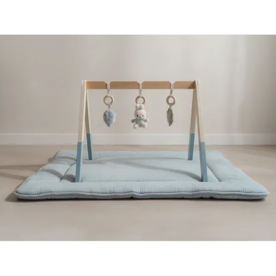 Drevená hrazdička Miffy Lucky Leaves s plyšovými hračkami v tvare králička Miffy a lístkov, ideálna pre rozvoj bábätiek