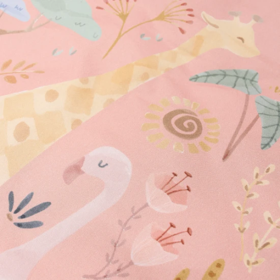 Obliečky 200x140 a 60x70 cm Pink Blooming Safari – Little Dutch TE10856047LD