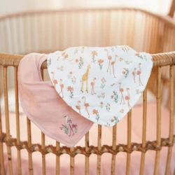 Podbradník bandana 2 ks Pink Blooming Safari Podbradník bandana 2 ks Pink Blooming Safari