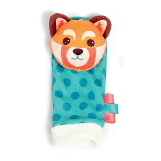 Hrkálky s líškou podnecujú rozvoj sluchu, zraku a hmatu dieťaťa.