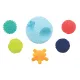 3D puzzle z loptičiek tvorí jednu veľkú loptičku s otvormi a 5 menších loptičiek s rôznorodými textúrami. 
