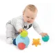 3D puzzle z loptičiek tvorí jednu veľkú loptičku s otvormi a 5 menších loptičiek s rôznorodými textúrami. 