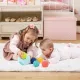 3D puzzle z loptičiek tvorí jednu veľkú loptičku s otvormi a 5 menších loptičiek s rôznorodými textúrami. 