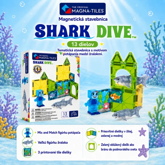 Magnetická stavebnica Shark Dive 13 dielov