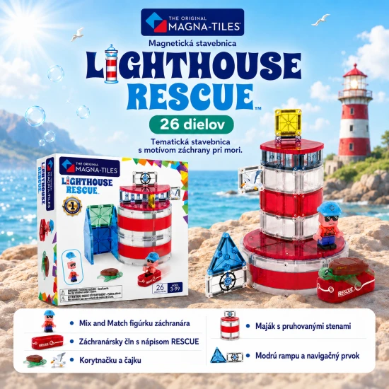 Magnetická stavebnica Lighthouse Rescue 26 dielov