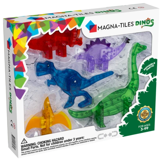 Súprava piatich figúrok dinosaurov od Magna-Tiles.