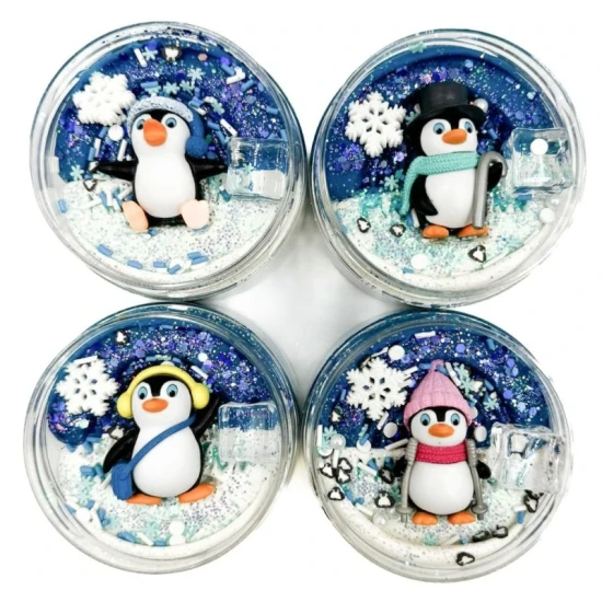 Mamolína Ahoj tučniaku – domáca zimná modelína s figúrkou tučniaka