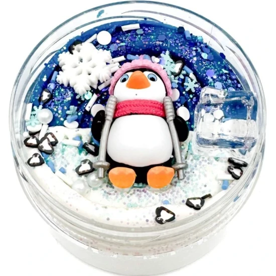 Mamolína Ahoj tučniaku – domáca zimná modelína s figúrkou tučniaka