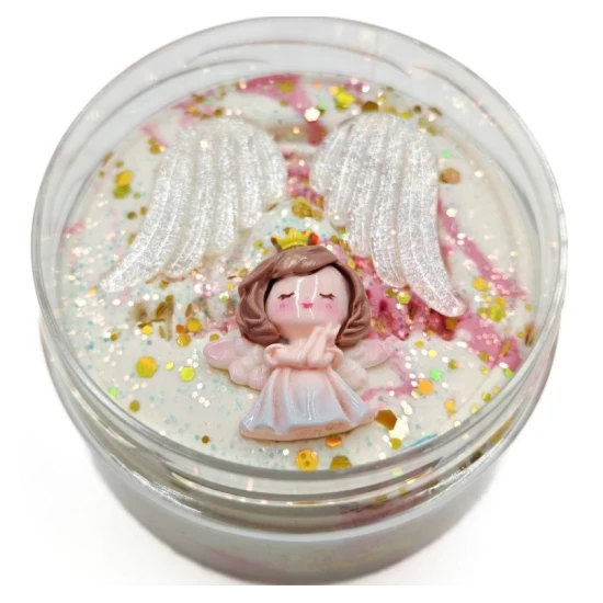 Mamolína – Anjelská, dvoubarevná vianočná modelína s trblietkami a anjelskou dekoráciou