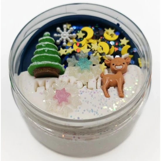 Mamolína Čarovná zimná noc – domáca zimná modelína pre deti so sobíkom a vločkami