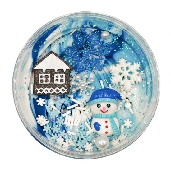 Mamolína Chladivá zima – zimná domáca modelína pre deti so snehuliakom a vločkami