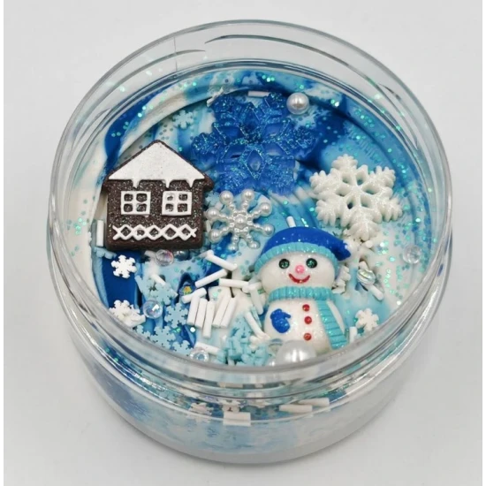 Mamolína Chladivá zima – zimná domáca modelína pre deti so snehuliakom a vločkami