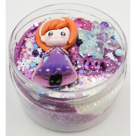 Mamolína Fialová princezná – domáca modelína s postavičkou princeznej a trblietkami