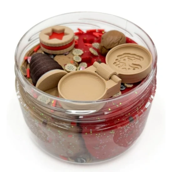 Mamolína – Pečieme cukrovie, dvoubarevná vianočná modelína s trblietkami, konfeti a dekoráciami na pečenie