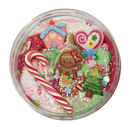 Mamolína – Sladké Vianoce, pastelovo ružová vianočná modelína s trblietkami a 5 dekoráciami