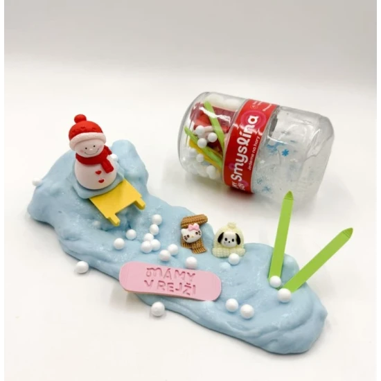 Smyslina - Ideme na hory so Slizáčikom, zimna tvoriva hra pre deti, sliz, snehuliak, sánky, snowboard