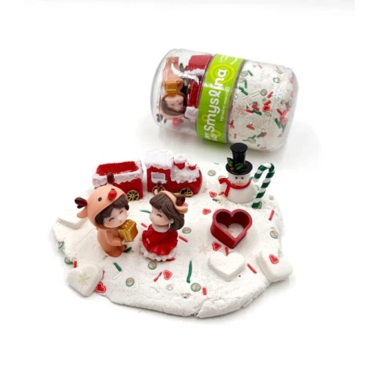 Smyslína – Vianočná dedinka s Mamolínou, vianočná zmyslová sada s modelínou a doplnkami pre deti