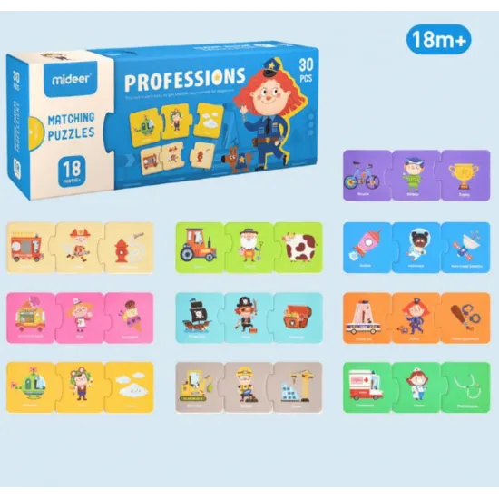 Originálna sada puzzle vyrobená špeciálne pre deti od 18 mesiacov.