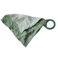 Mušelínový mojkáčik s kaučukovým krúžkom Zelený