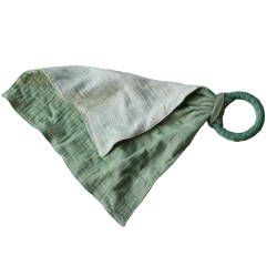 Mušelínový mojkáčik s kaučukovým krúžkom Zelený