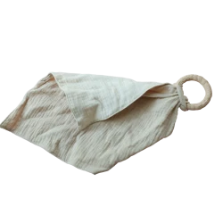 Mušelínový mojkáčik s kaučukovým krúžkom Béžový