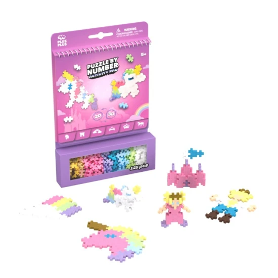 Kreatívna stavebnica Plus-Plus Activity Kráľovstvo rozprávok – 125 dielikov, modely rozprávkových postáv, jednorožec, čelenka, hradná veža