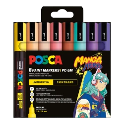 Akrylové fixky POSCA 5M Manga Hero 8 ks