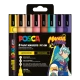 Posca súprava fixiek PC-5M Manga Hero – 8 ks, mix farieb, nové odtiene gaštanový a púdrovoružový, vhodné na vodovzdorné dekorácie