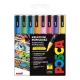 Súprava fixiek POSCA 3M s tenkým zaokrúhleným hrotom (0,9 – 1,3 mm), obsahuje 8 trblietavých farieb. Vhodné pre umelcov a kreatívnych nadšencov na vnútorné aj vonkajšie projekty, vodovzdorné po zaschnutí.