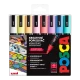 Sada profesionálnych fixiek POSCA 5M s okrúhlym stredným hrotom (1,8 - 2,5 mm) v pastelových farbách, ideálnych na presné a jasné línie pre umelcov, dizajnérov a začiatočníkov.