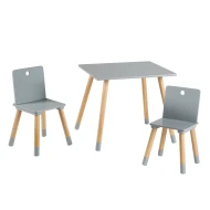 Detský nábytok 2 stoličky a stôl Sivá