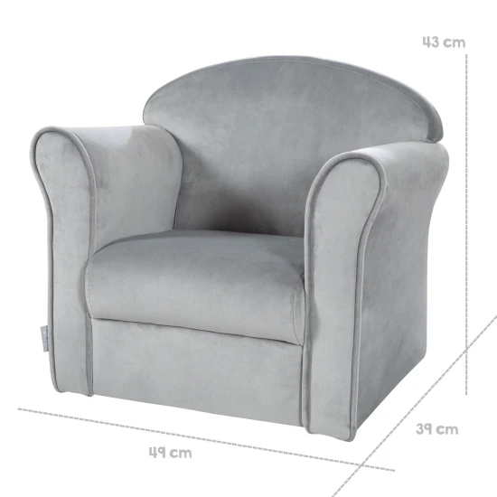 Detské kreslo Lil Sofa s podrúčkami Sivá