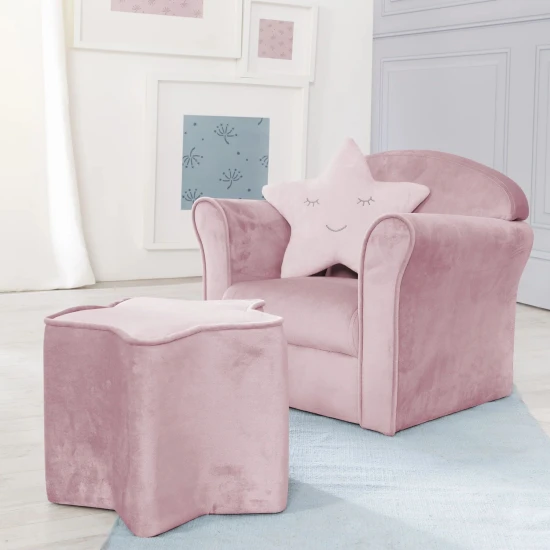 Detské kreslo Lil Sofa s podrúčkami Ružová