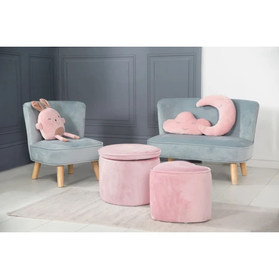 Detský taburet s úložným priestorom Lil Sofa Ružová