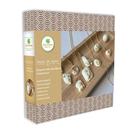 Kreativna suprava – Vyroba sperkov z cementu a zlatej folie pre dievcata