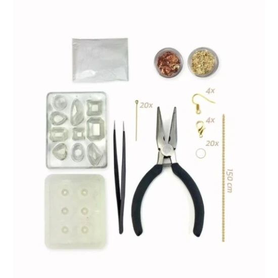 Kreativna suprava – Vyroba sperkov z cementu a zlatej folie pre dievcata