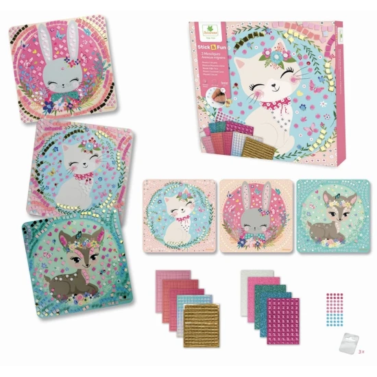 Mozaika Domáci maznáčikovia – kreatívna sada pre deti Sycomore s trblietavými dielikmi