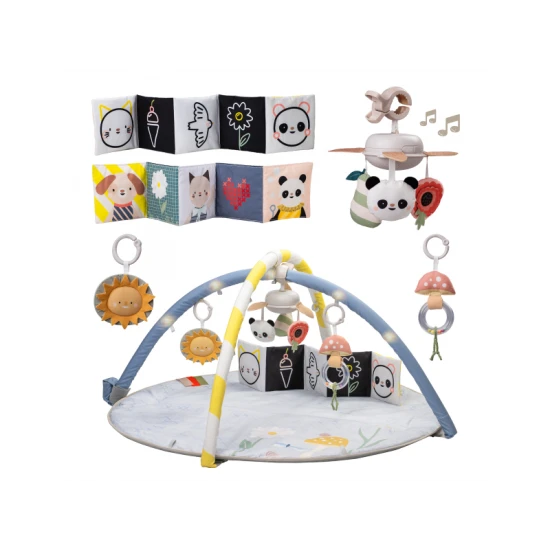 Osvetlená hracia deka s hudobným kolotočom Bloom pre rozvoj zmyslov a motoriky.